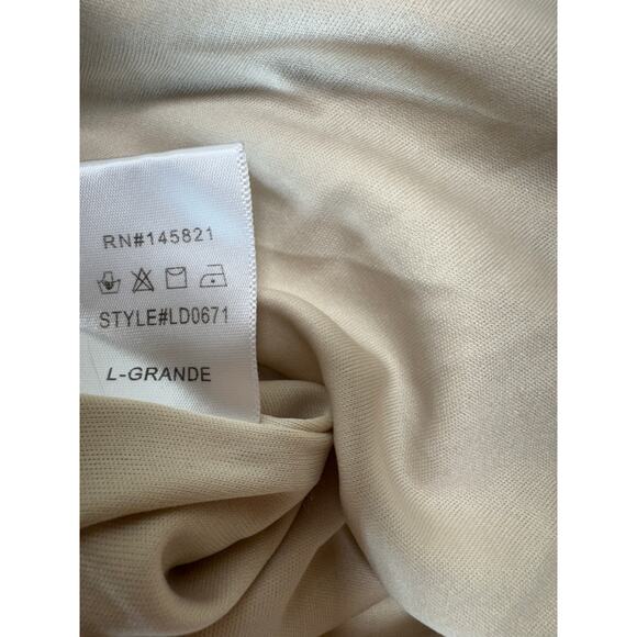 Listicle Textured Woven Halter Maxi Dress Sz Large Tiered Ruffle Festival Boho - Picture 4 of 11